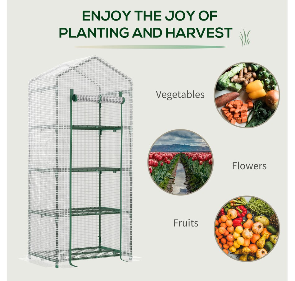 Image 976745_ALTMORE6.jpg, Product 976-745 / Price $54.99, Outsunny Portable Greenhouse with 4 Tier Shelves, Outdoor Hot House, White from Outsunny on TSC.ca's Home & Garden department