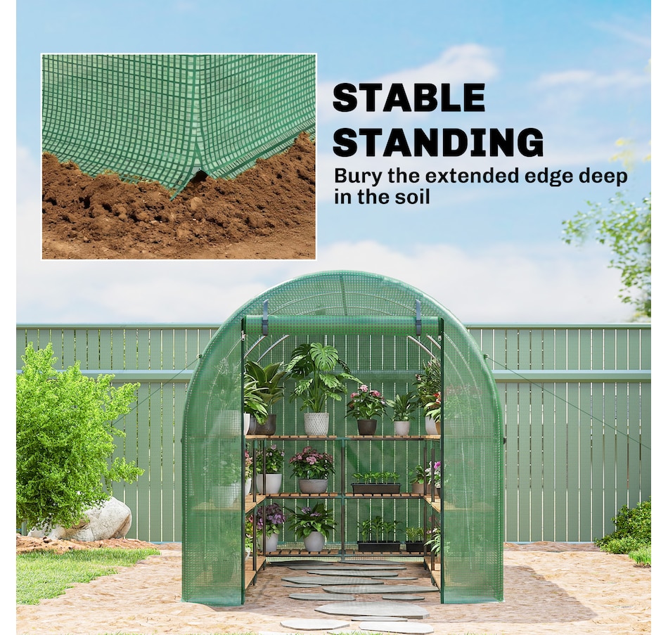 Image 976746_ALTMORE12.jpg, Product 976-746 / Price $124.99, Outsunny Tunnel Greenhouse Plant Gardening Warm House with PE Cover, Green from Outsunny on TSC.ca's Home & Garden department