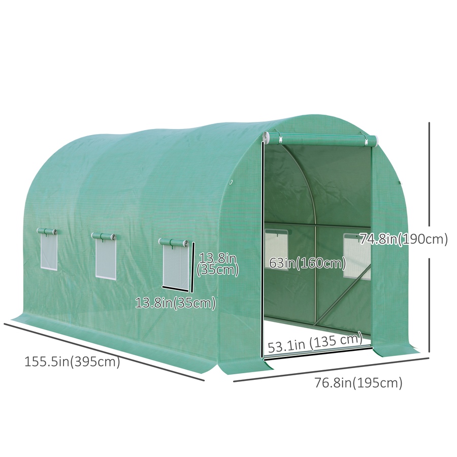 Image 976746_ALTMORE2.jpg, Product 976-746 / Price $119.99, Outsunny Tunnel Greenhouse Plant Gardening Warm House with PE Cover, Green from Outsunny on TSC.ca's Home & Garden department