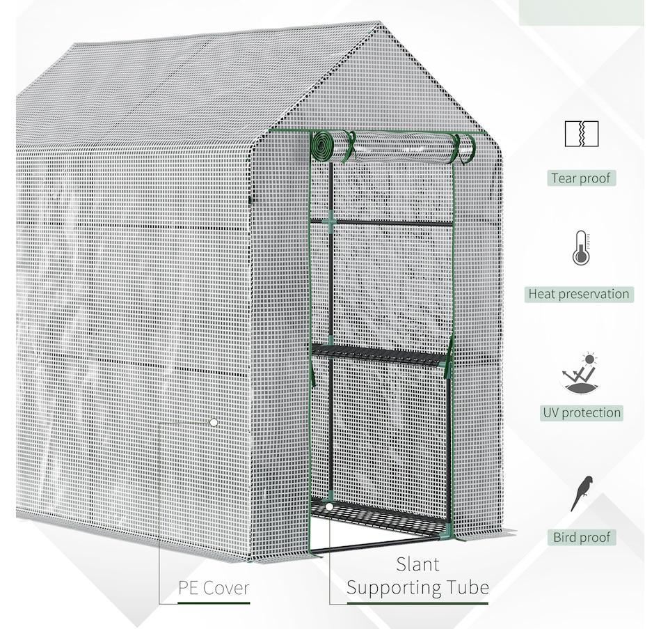 Image 976747_ALTMORE3.jpg, Product 976-747 / Price $76.99, Outsunny Walk-in Greenhouse, Plant Flower Growth Warm House, White from Outsunny on TSC.ca's Home & Garden department
