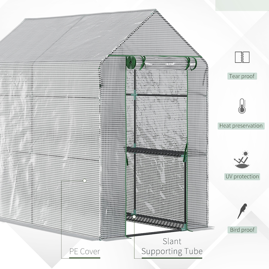 Image 976747_ALTMORE3.jpg, Product 976-747 / Price $84.99, Outsunny Walk-in Greenhouse, Plant Flower Growth Warm House, White from Outsunny on TSC.ca's Home & Garden department