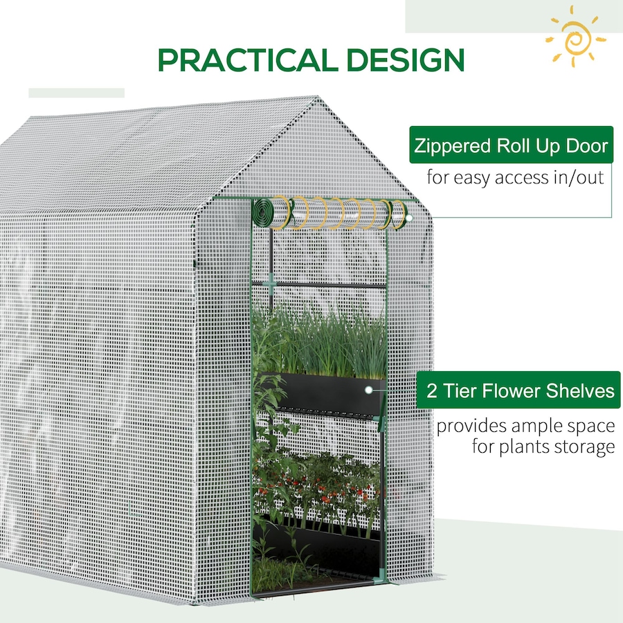 Image 976747_ALTMORE4.jpg, Product 976-747 / Price $84.99, Outsunny Walk-in Greenhouse, Plant Flower Growth Warm House, White from Outsunny on TSC.ca's Home & Garden department