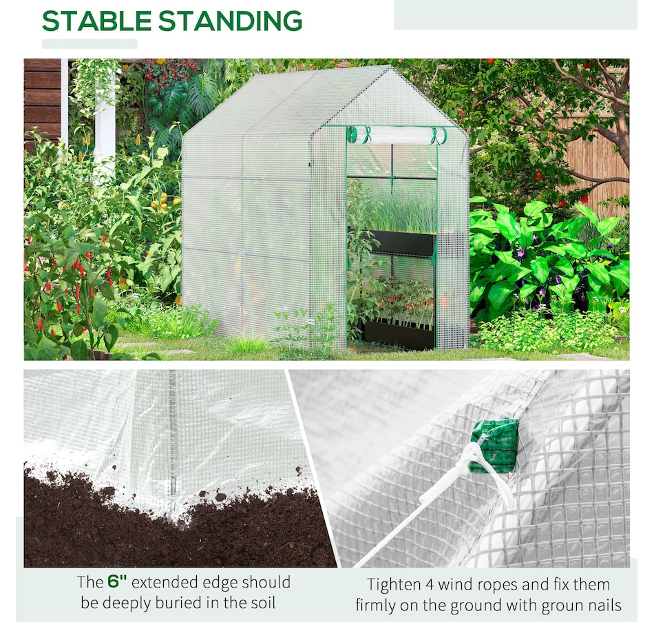 Image 976747_ALTMORE5.jpg, Product 976-747 / Price $76.99, Outsunny Walk-in Greenhouse, Plant Flower Growth Warm House, White from Outsunny on TSC.ca's Home & Garden department