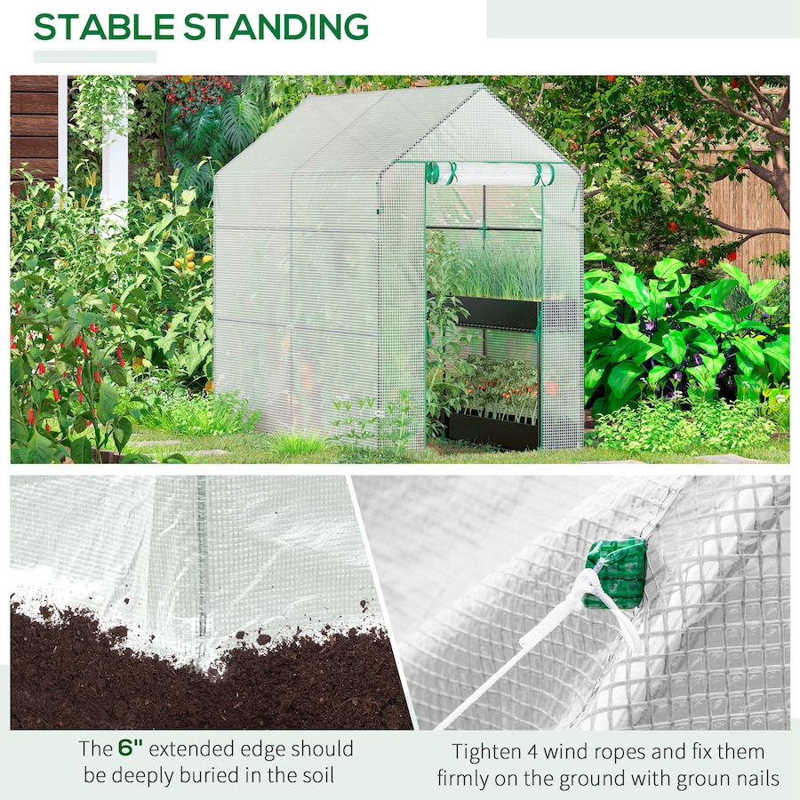 Image 976747_ALTMORE5.jpg, Product 976-747 / Price $84.99, Outsunny Walk-in Greenhouse, Plant Flower Growth Warm House, White from Outsunny on TSC.ca's Home & Garden department