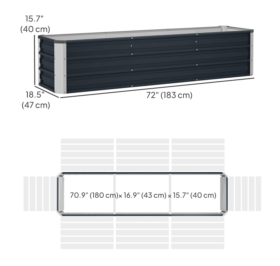 Image 976748_ALTMORE2.jpg, Product 976-748 / Price $67.99, Outsunny 6' x 1.5' x 1.3' Galvanized Raised Garden Bed from Outsunny on TSC.ca's Home & Garden department
