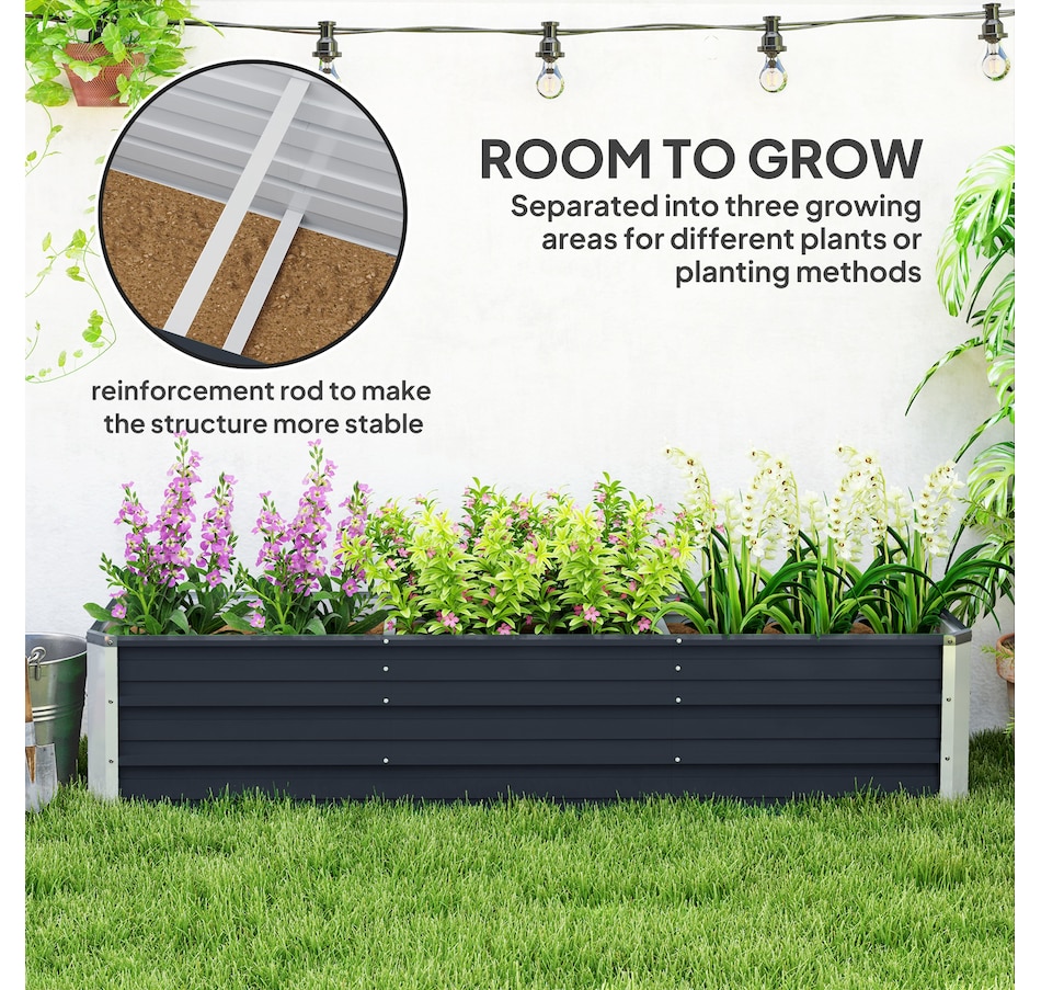 Image 976748_ALTMORE3.jpg, Product 976-748 / Price $67.99, Outsunny 6' x 1.5' x 1.3' Galvanized Raised Garden Bed from Outsunny on TSC.ca's Home & Garden department