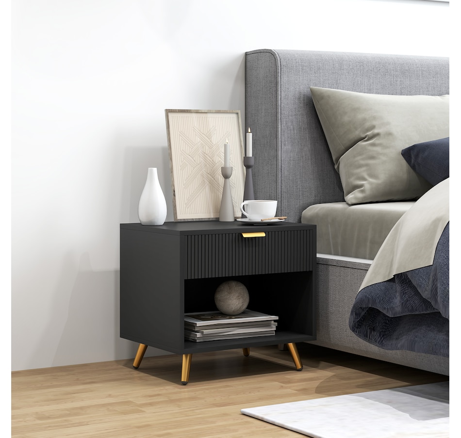 Image 976751_ALTMORE1.jpg, Product 976-751 / Price $79.99 - $89.99, HOMCOM Nightstand with Drawer and Open Compartment for Bedroom from HOMCOM on TSC.ca's Home & Garden department