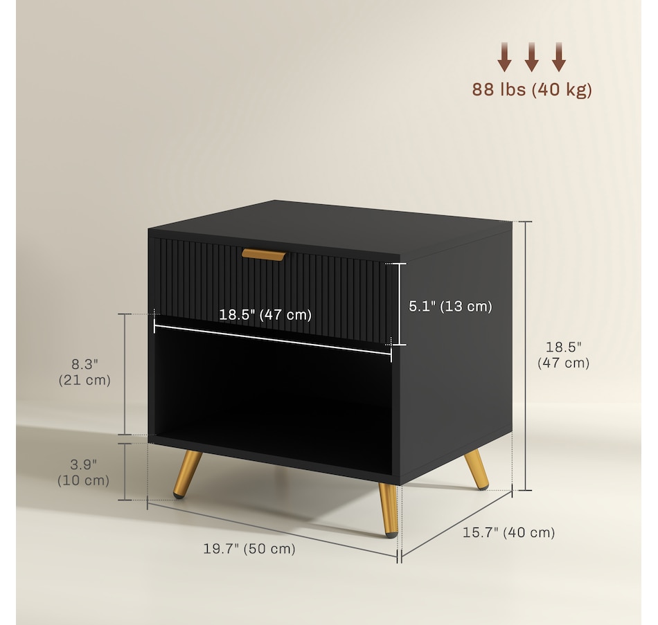 Image 976751_ALTMORE2.jpg, Product 976-751 / Price $79.99 - $89.99, HOMCOM Nightstand with Drawer and Open Compartment for Bedroom from HOMCOM on TSC.ca's Home & Garden department