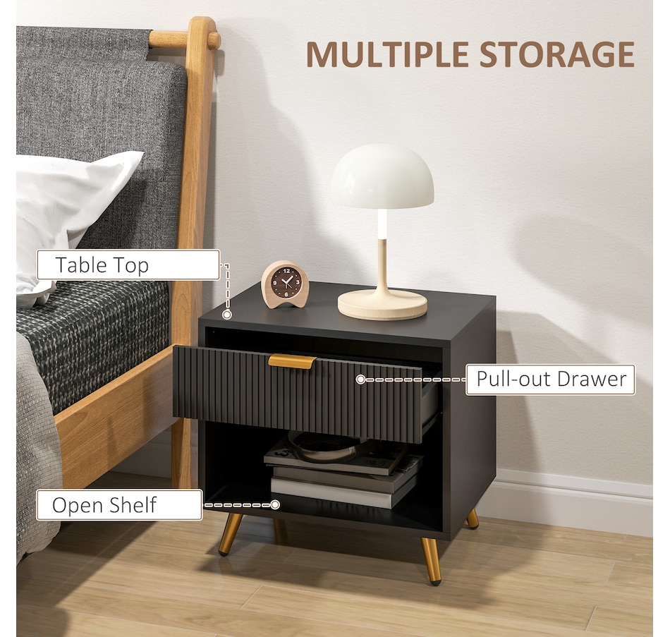 Image 976751_ALTMORE4.jpg, Product 976-751 / Price $79.99 - $89.99, HOMCOM Nightstand with Drawer and Open Compartment for Bedroom from HOMCOM on TSC.ca's Home & Garden department