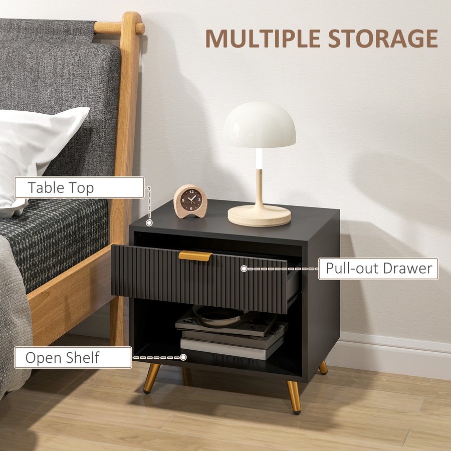 Image 976751_ALTMORE4.jpg, Product 976-751 / Price $84.99, HOMCOM Nightstand with Drawer and Open Compartment for Bedroom from HOMCOM on TSC.ca's Home & Garden department