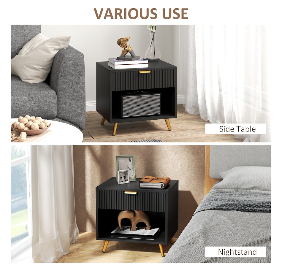 Image 976751_ALTMORE5.jpg, Product 976-751 / Price $79.99 - $89.99, HOMCOM Nightstand with Drawer and Open Compartment for Bedroom from HOMCOM on TSC.ca's Home & Garden department
