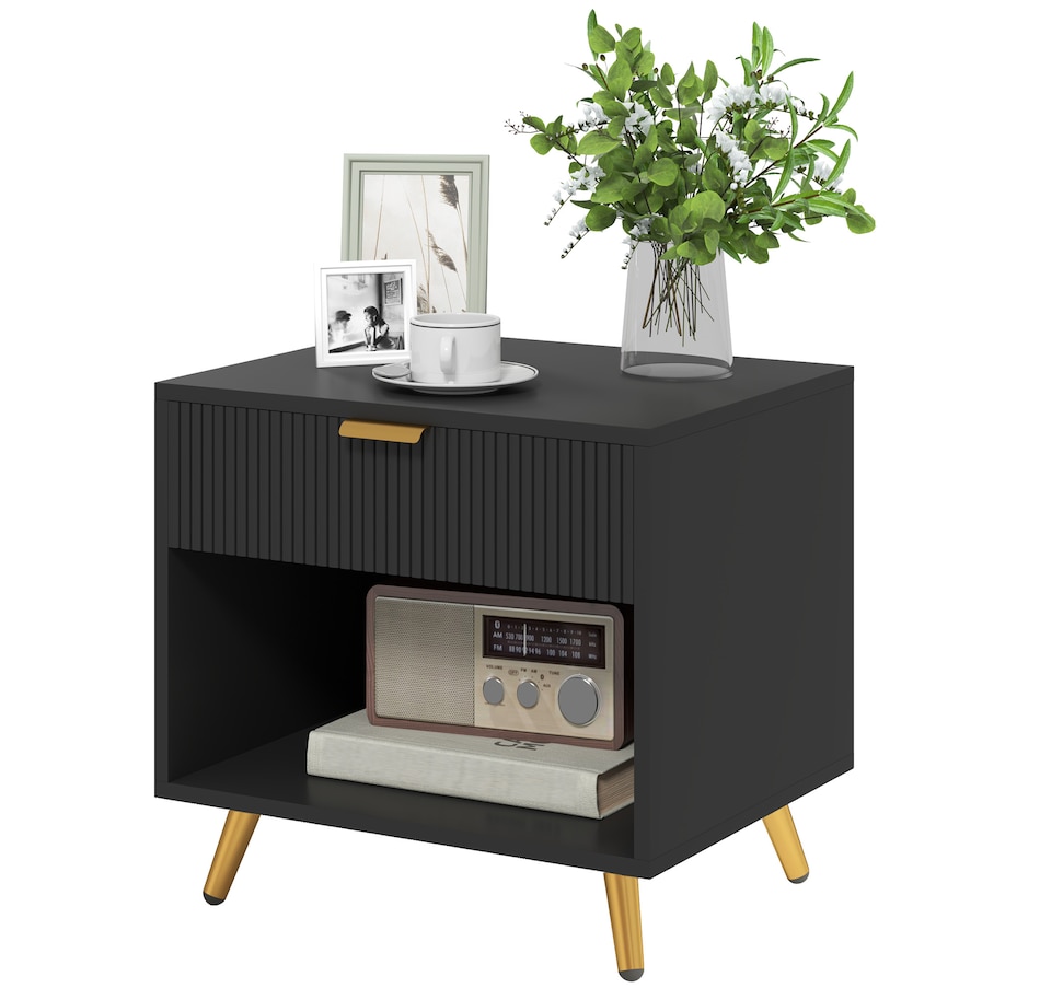 Image 976751_ST01.jpg, Product 976-751 / Price $79.99 - $89.99, HOMCOM Nightstand with Drawer and Open Compartment for Bedroom from HOMCOM on TSC.ca's Home & Garden department