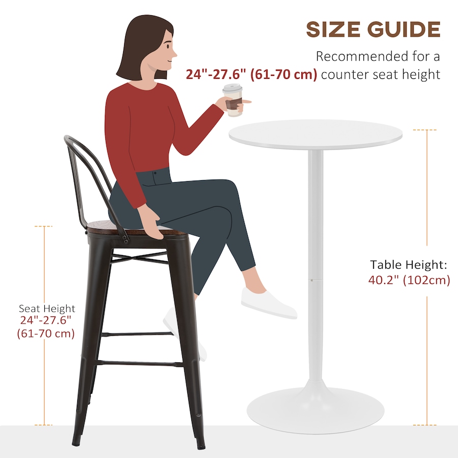 Image 976753_ALTMORE14.jpg, Product 976-753 / Price $115.99, HOMCOM Round Bar Table for 2 People, High Pub Table with Steel Base from HOMCOM on TSC.ca's Home & Garden department