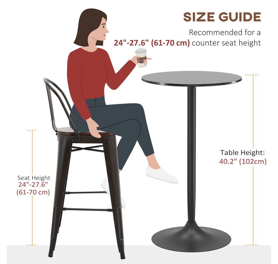 Image 976753_ALTMORE6.jpg, Product 976-753 / Price $114.99 - $115.99, HOMCOM Round Bar Table for 2 People, High Pub Table with Steel Base from HOMCOM on TSC.ca's Home & Garden department