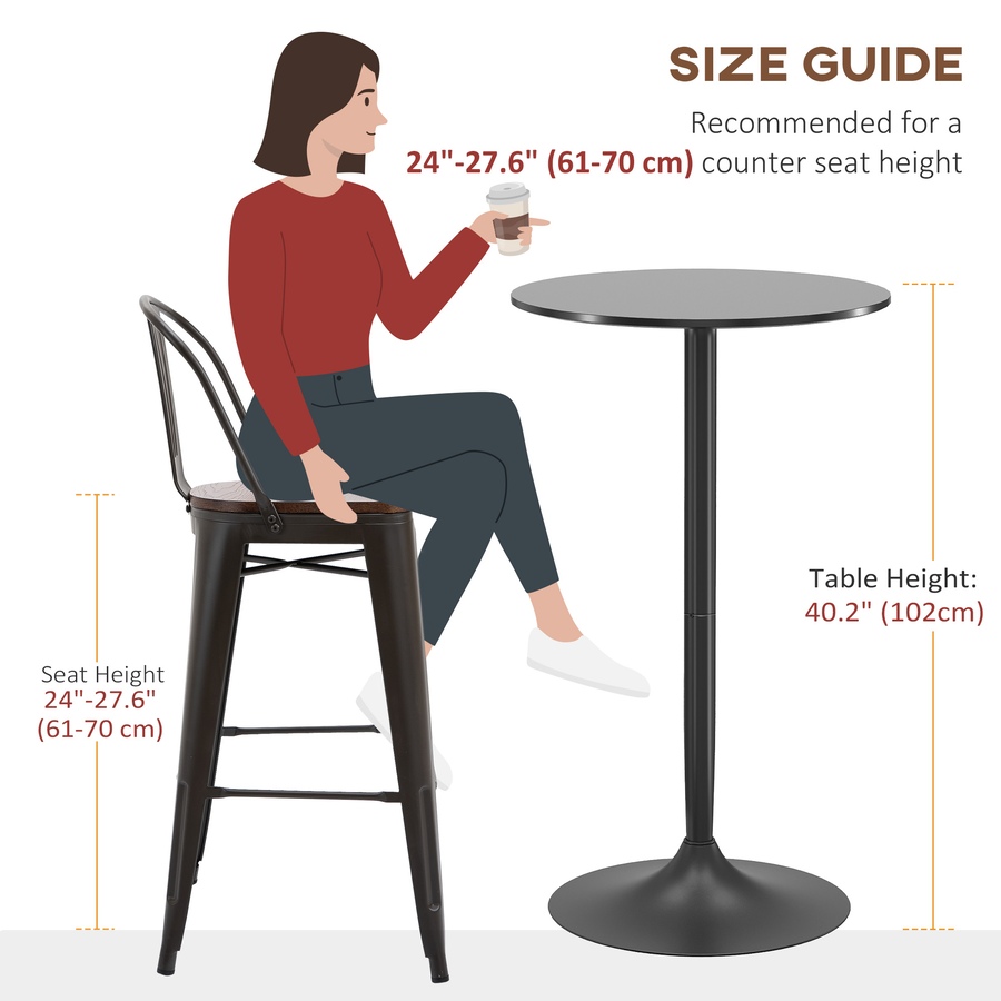 Image 976753_ALTMORE6.jpg, Product 976-753 / Price $115.99, HOMCOM Round Bar Table for 2 People, High Pub Table with Steel Base from HOMCOM on TSC.ca's Home & Garden department