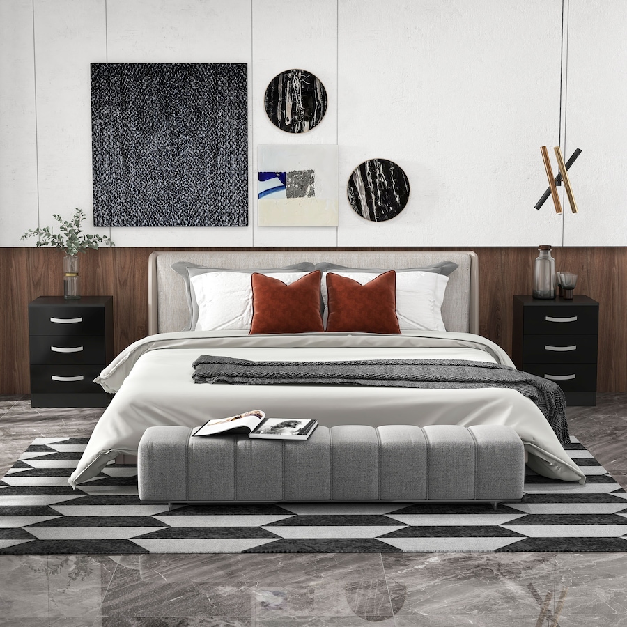 Image 976755_ALTMORE1.jpg, Product 976-755 / Price $159.99 - $192.99, HOMCOM Nightstand Set of 2, Bedside Tables with 3 High Gloss Drawers from HOMCOM on TSC.ca's Home & Garden department