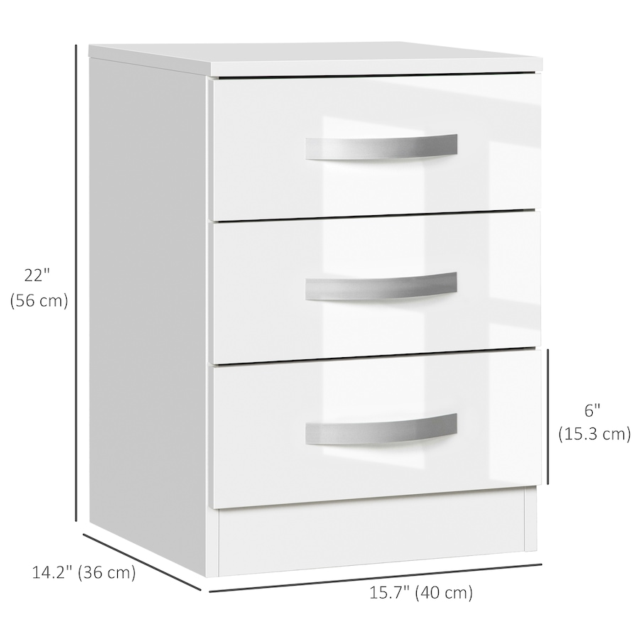 Image 976755_ALTMORE19.jpg, Product 976-755 / Price $159.99 - $192.99, HOMCOM Nightstand Set of 2, Bedside Tables with 3 High Gloss Drawers from HOMCOM on TSC.ca's Home & Garden department