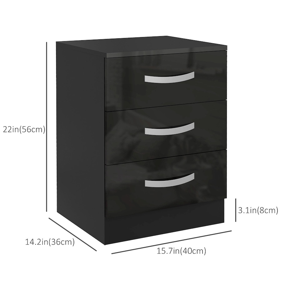 Image 976755_ALTMORE2.jpg, Product 976-755 / Price $159.99 - $192.99, HOMCOM Nightstand Set of 2, Bedside Tables with 3 High Gloss Drawers from HOMCOM on TSC.ca's Home & Garden department