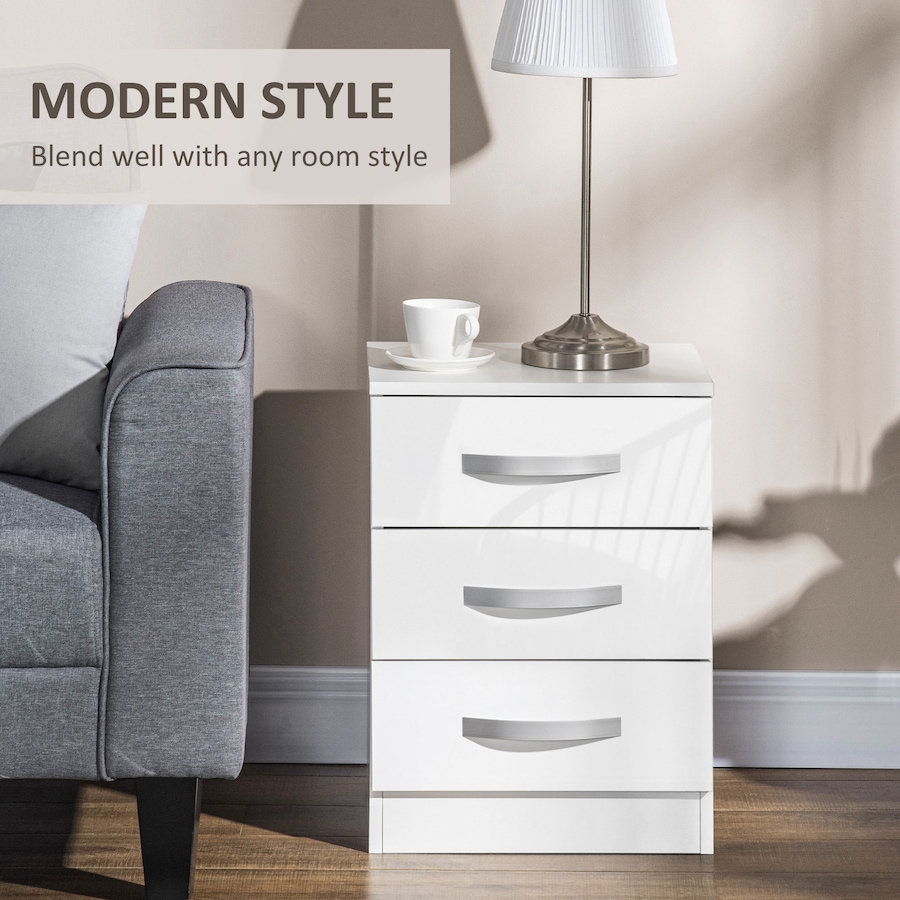 Image 976755_ALTMORE21.jpg, Product 976-755 / Price $159.99 - $192.99, HOMCOM Nightstand Set of 2, Bedside Tables with 3 High Gloss Drawers from HOMCOM on TSC.ca's Home & Garden department