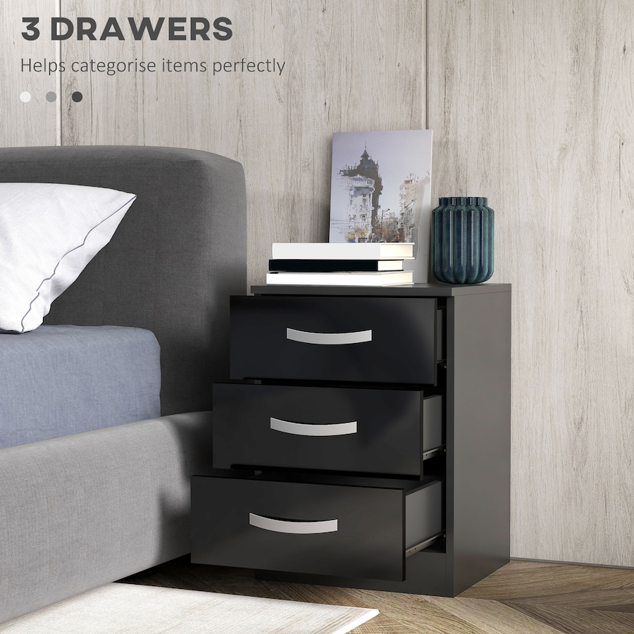 Image 976755_ALTMORE4.jpg, Product 976-755 / Price $159.99 - $192.99, HOMCOM Nightstand Set of 2, Bedside Tables with 3 High Gloss Drawers from HOMCOM on TSC.ca's Home & Garden department