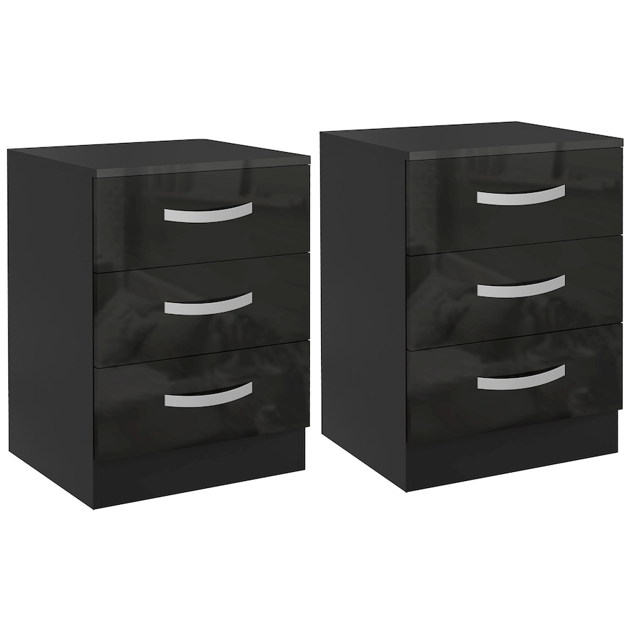 Image 976755_ST01.jpg, Product 976-755 / Price $159.99 - $192.99, HOMCOM Nightstand Set of 2, Bedside Tables with 3 High Gloss Drawers from HOMCOM on TSC.ca's Home & Garden department
