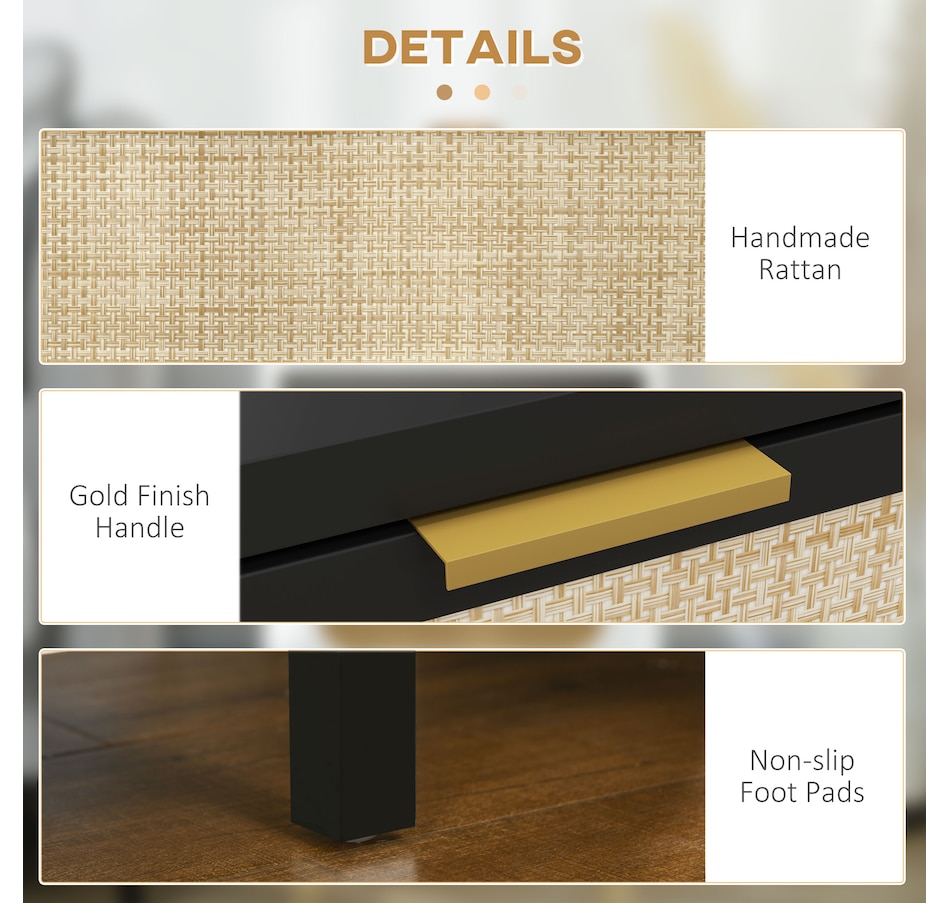 Image 976756_ALTMORE13.jpg, Product 976-756 / Price $94.99, HOMCOM Farmhouse Bedside Table with Drawer, Open Shelf and Rattan Element from HOMCOM on TSC.ca's Home & Garden department