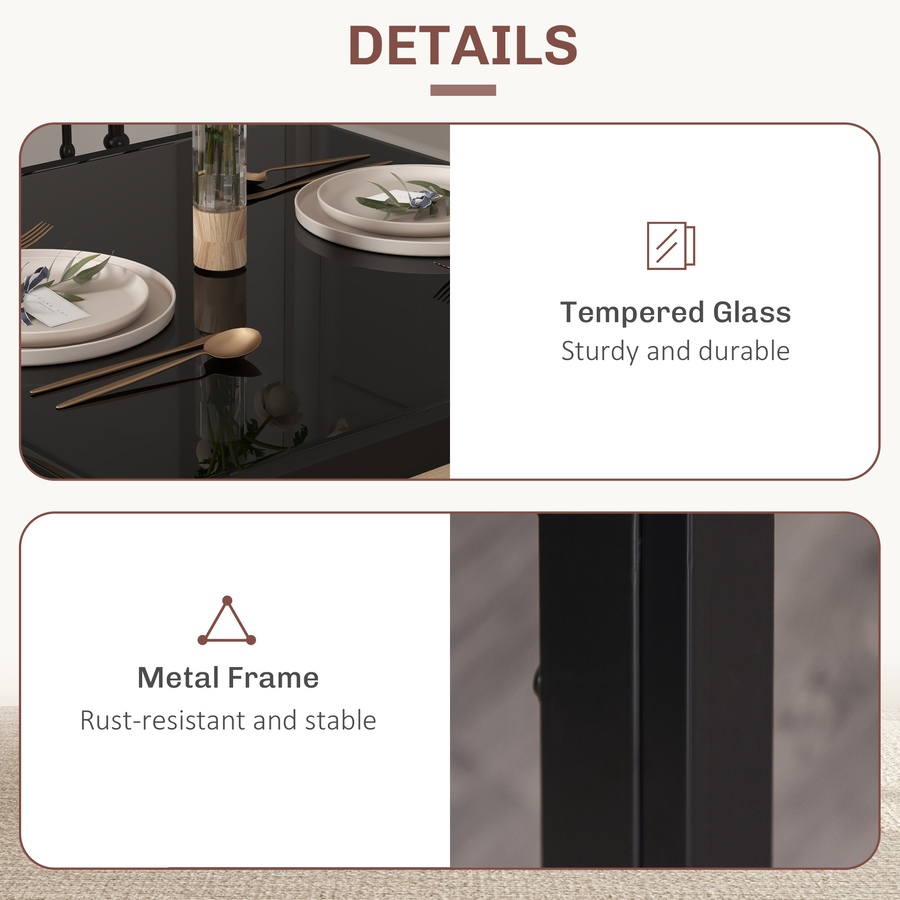 Image 976757_ALTMORE13.jpg, Product 976-757 / Price $189.99 - $209.99, HOMCOM Rectangular Glass Kitchen Table With Chairs, Set for 2 from HOMCOM on TSC.ca's Home & Garden department