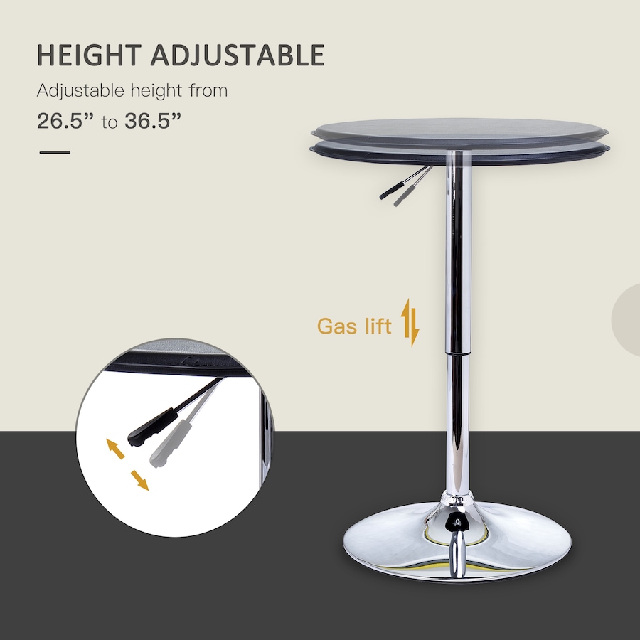 Image 976759_ALTMORE11.jpg, Product 976-759 / Price $89.99 - $92.99, HOMCOM Round Bar Table, Adjustment Height Bistro Table Faux Leather Cover from HOMCOM on TSC.ca's Home & Garden department
