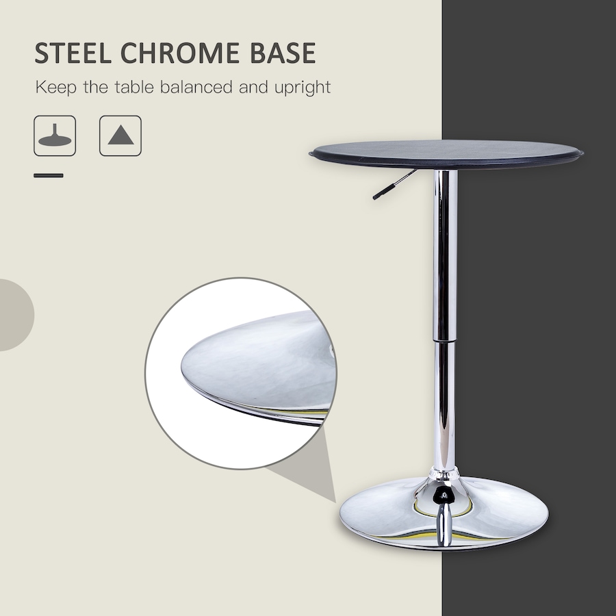 Image 976759_ALTMORE13.jpg, Product 976-759 / Price $89.99 - $92.99, HOMCOM Round Bar Table, Adjustment Height Bistro Table Faux Leather Cover from HOMCOM on TSC.ca's Home & Garden department