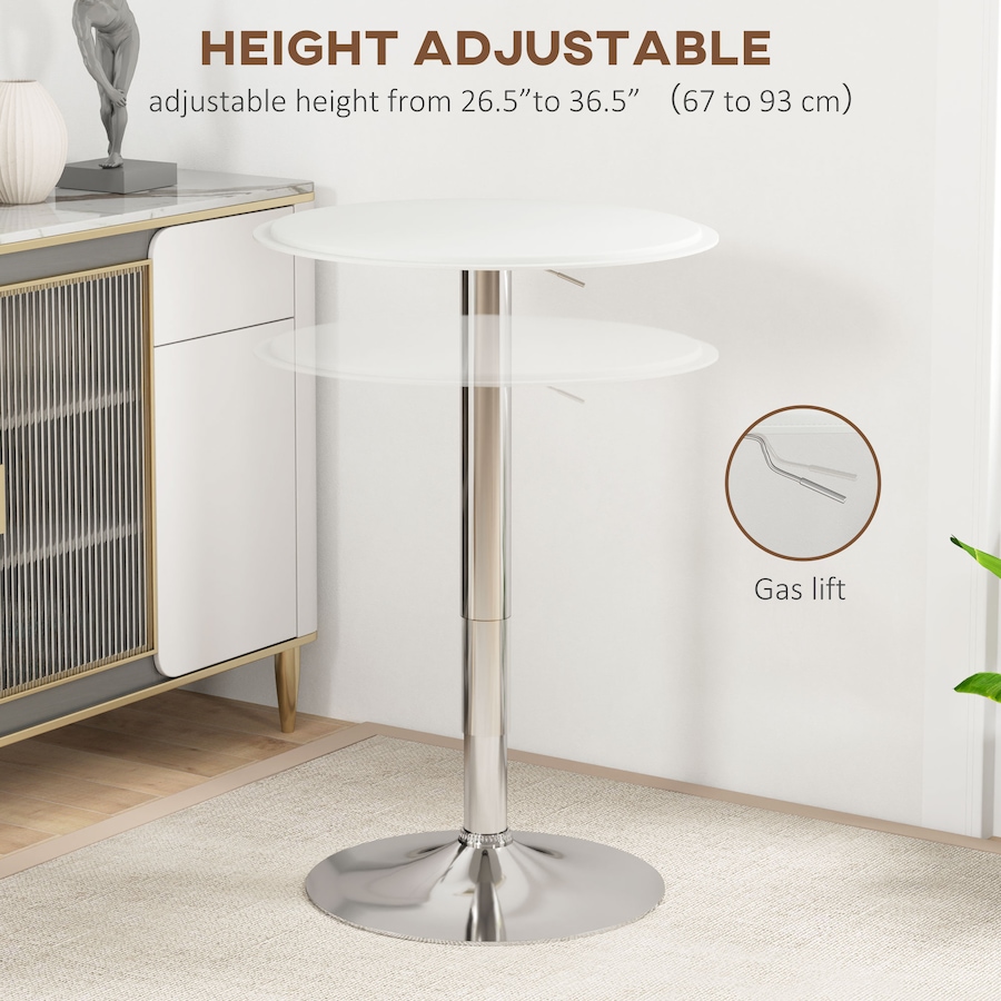Image 976759_ALTMORE3.jpg, Product 976-759 / Price $89.99 - $92.99, HOMCOM Round Bar Table, Adjustment Height Bistro Table Faux Leather Cover from HOMCOM on TSC.ca's Home & Garden department