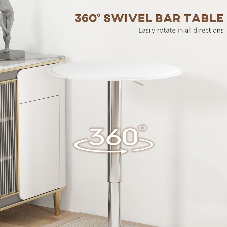 Image 976759_ALTMORE4.jpg, Product 976-759 / Price $89.99 - $92.99, HOMCOM Round Bar Table, Adjustment Height Bistro Table Faux Leather Cover from HOMCOM on TSC.ca's Home & Garden department