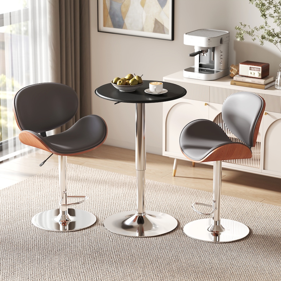 Image 976759_ALTMORE9.jpg, Product 976-759 / Price $89.99 - $92.99, HOMCOM Round Bar Table, Adjustment Height Bistro Table Faux Leather Cover from HOMCOM on TSC.ca's Home & Garden department