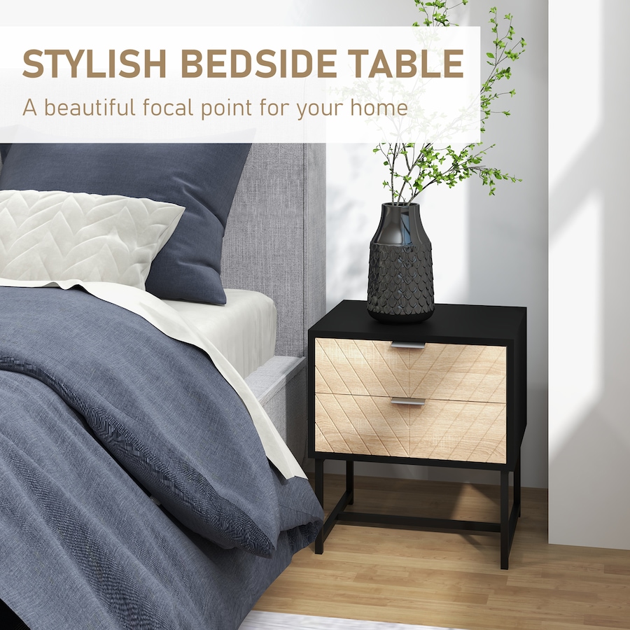Image 976760_ALTMORE11.jpg, Product 976-760 / Price $79.99 - $86.99, HOMCOM Nightstand with 2 Drawers and Steel Frame, Side Table from HOMCOM on TSC.ca's Home & Garden department