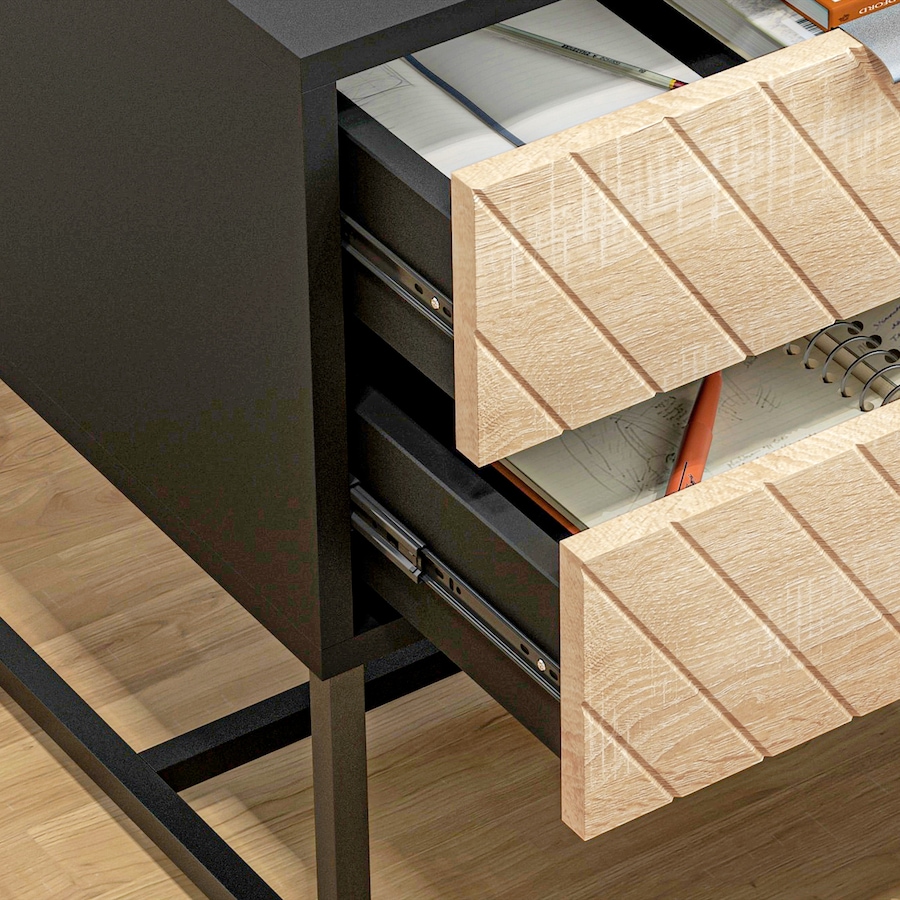 Image 976760_ALTMORE16.jpg, Product 976-760 / Price $79.99 - $86.99, HOMCOM Nightstand with 2 Drawers and Steel Frame, Side Table from HOMCOM on TSC.ca's Home & Garden department
