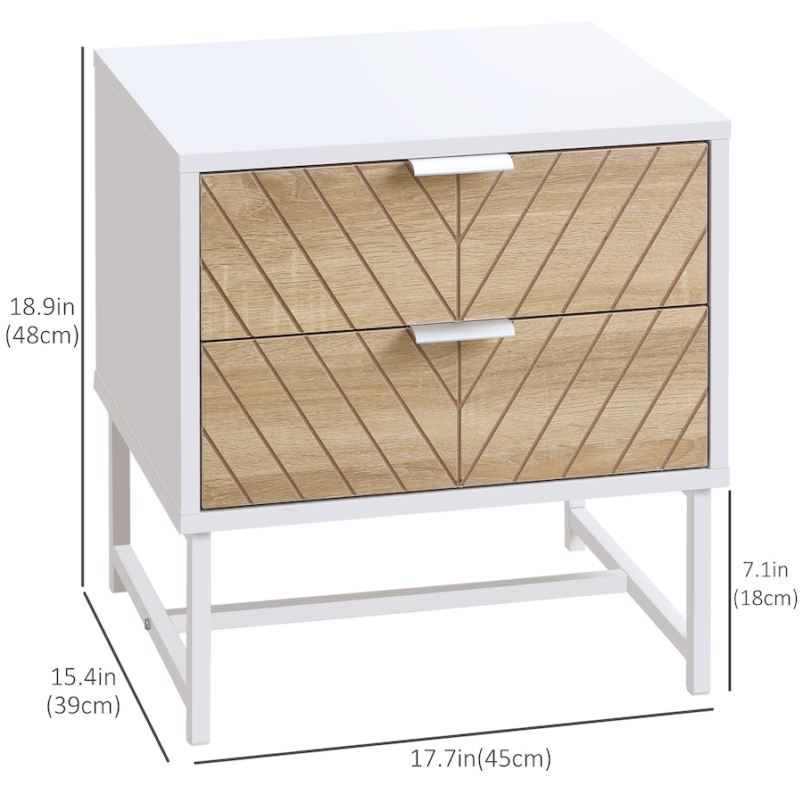 Image 976760_ALTMORE2.jpg, Product 976-760 / Price $79.99 - $86.99, HOMCOM Nightstand with 2 Drawers and Steel Frame, Side Table from HOMCOM on TSC.ca's Home & Garden department