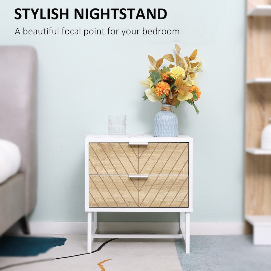 Image 976760_ALTMORE3.jpg, Product 976-760 / Price $79.99 - $86.99, HOMCOM Nightstand with 2 Drawers and Steel Frame, Side Table from HOMCOM on TSC.ca's Home & Garden department