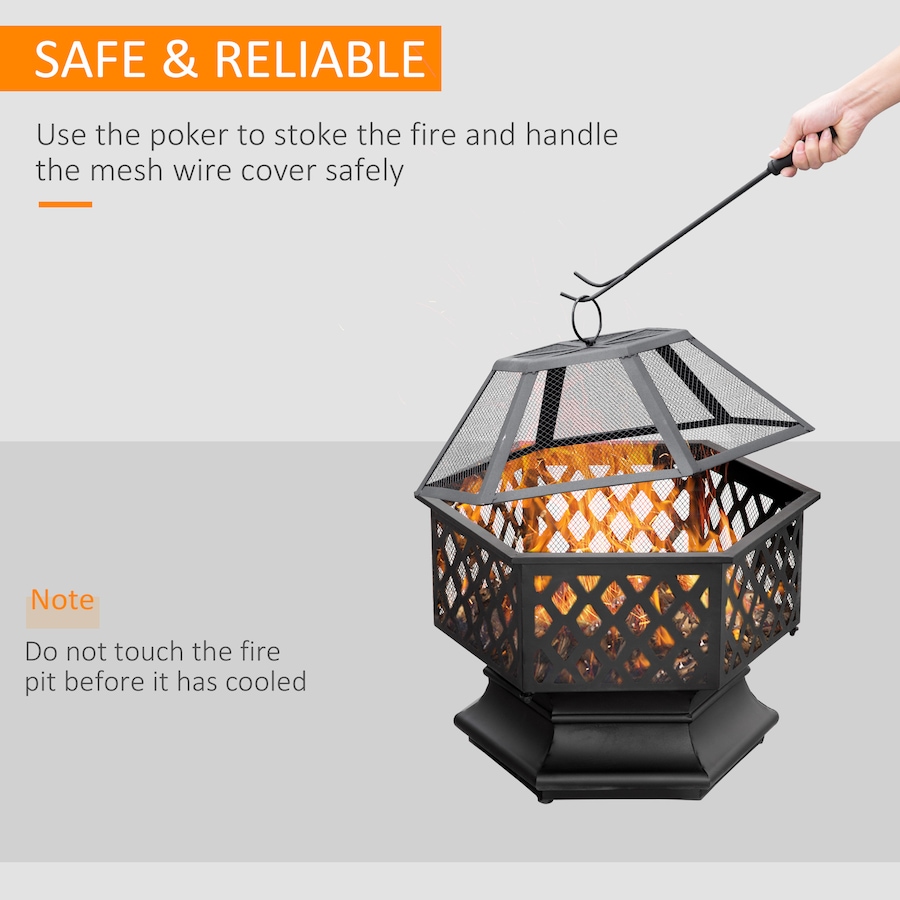 Image 976761_ALTMORE4.jpg, Product 976-761 / Price $154.99, Outsunny Outdoor Fire Pit with Mesh Lid, Wood Burning Firebowl, Bronze from Outsunny on TSC.ca's  department