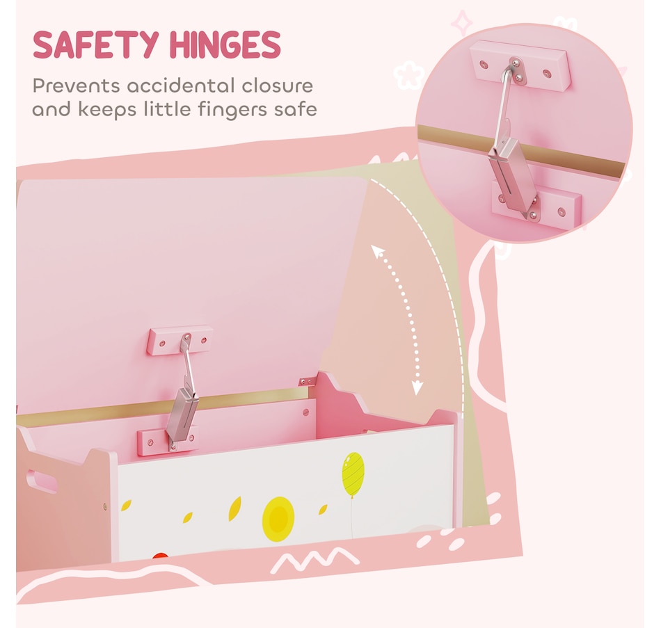Image 976762_ALTMORE4.jpg, Product 976-762 / Price $74.99, Qaba Kids Storage Chest with Safety Hinges and Flip-Top Lid, Pink from Qaba on TSC.ca's Home & Garden department