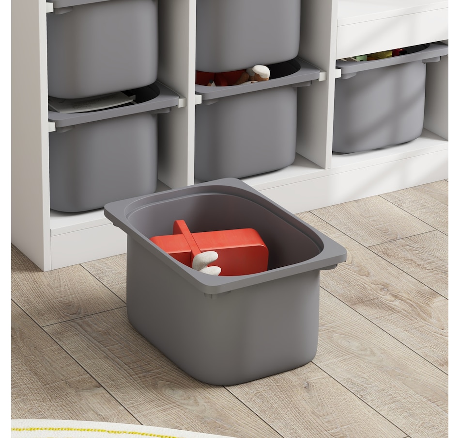 Image 976763_ALTMORE6.jpg, Product 976-763 / Price $159.99, Qaba Toy Storage Organizer Kids Bookshelf with 6 Plastic Bins, Grey from Qaba on TSC.ca's Home & Garden department