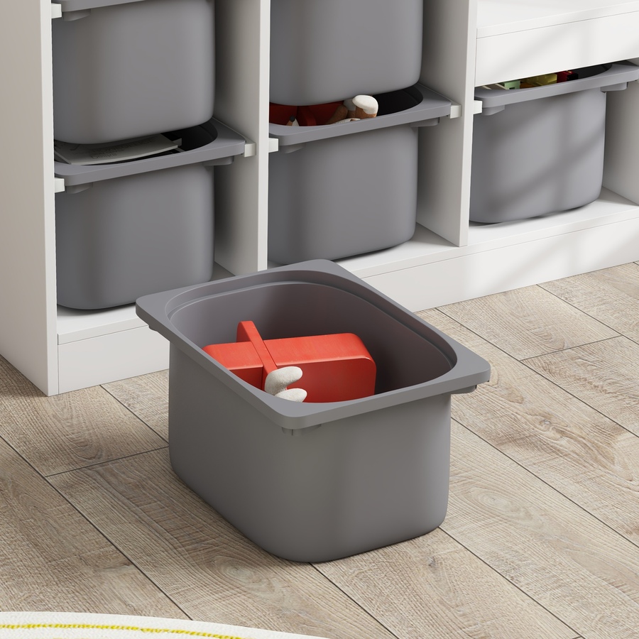 Image 976763_ALTMORE6.jpg, Product 976-763 / Price $169.99, Qaba Toy Storage Organizer Kids Bookshelf with 6 Plastic Bins, Grey from Qaba on TSC.ca's Home & Garden department