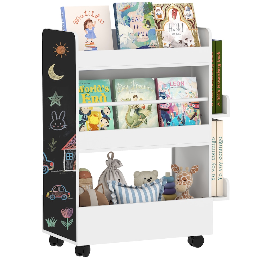 Image 976770.jpg, Product 976-770 / Price $79.99, Qaba Kids Bookshelf, Kids Bookcase with Wheels, Blackboard for Nursery from Qaba on TSC.ca's Home & Garden department