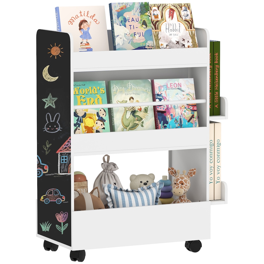 Image 976770.jpg, Product 976-770 / Price $79.99, Qaba Kids Bookshelf, Kids Bookcase with Wheels, Blackboard for Nursery from Qaba on TSC.ca's Home & Garden department