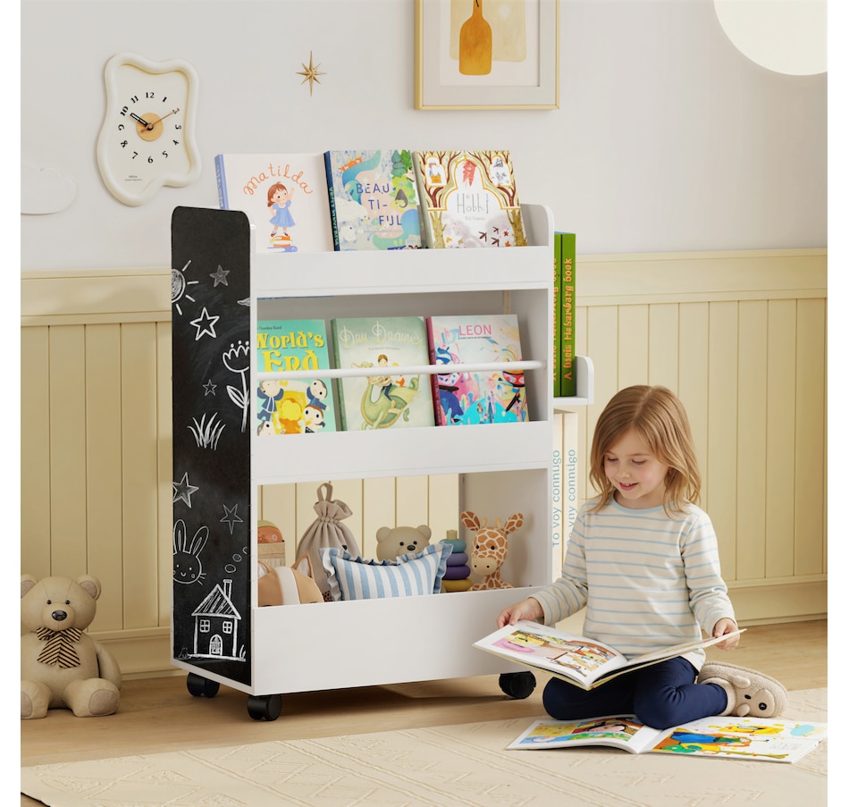 Image 976770_ALTMORE1.jpg, Product 976-770 / Price $79.99, Qaba Kids Bookshelf, Kids Bookcase with Wheels, Blackboard for Nursery from Qaba on TSC.ca's Home & Garden department
