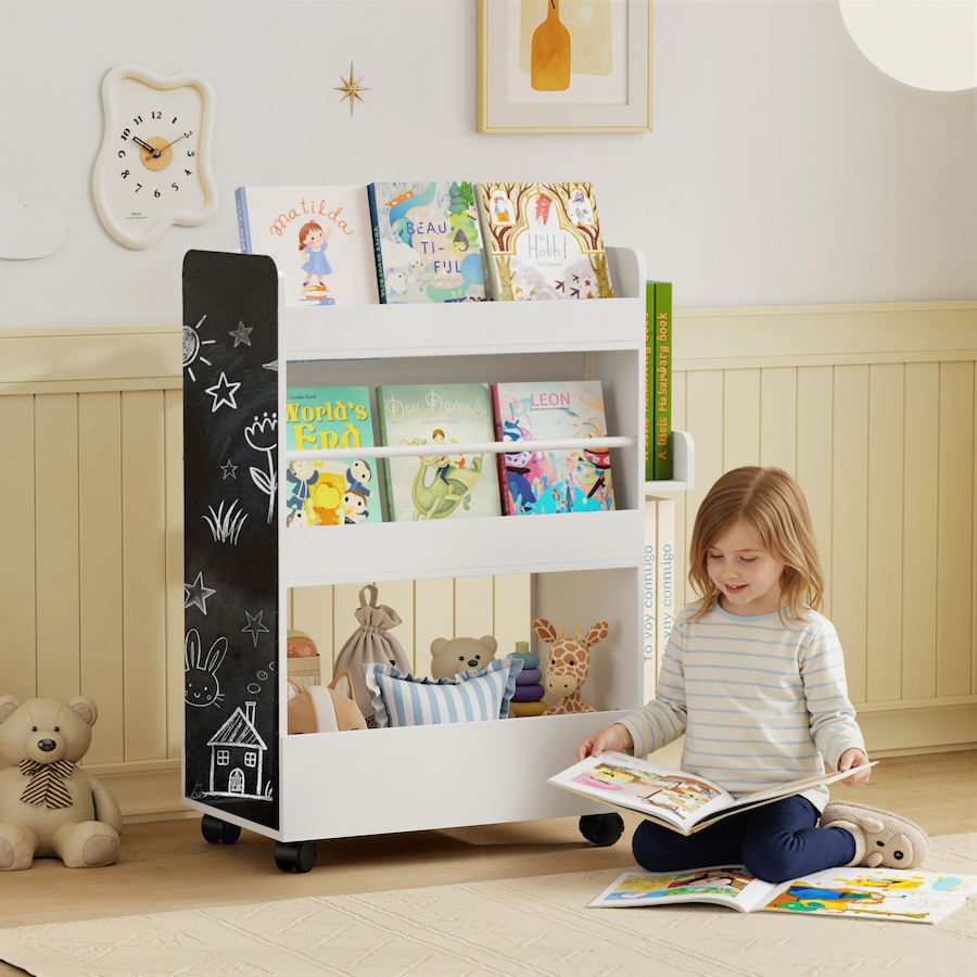 Image 976770_ALTMORE1.jpg, Product 976-770 / Price $79.99, Qaba Kids Bookshelf, Kids Bookcase with Wheels, Blackboard for Nursery from Qaba on TSC.ca's Home & Garden department
