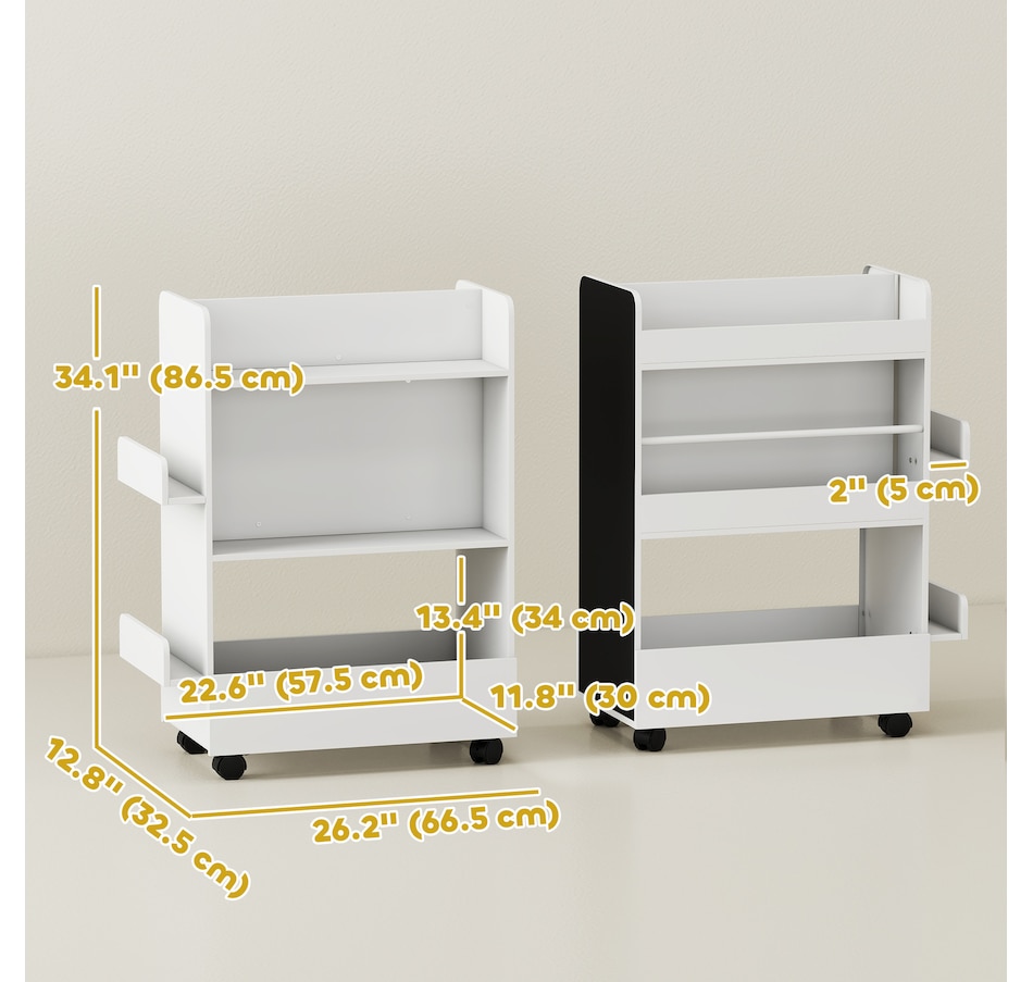 Image 976770_ALTMORE2.jpg, Product 976-770 / Price $79.99, Qaba Kids Bookshelf, Kids Bookcase with Wheels, Blackboard for Nursery from Qaba on TSC.ca's Home & Garden department