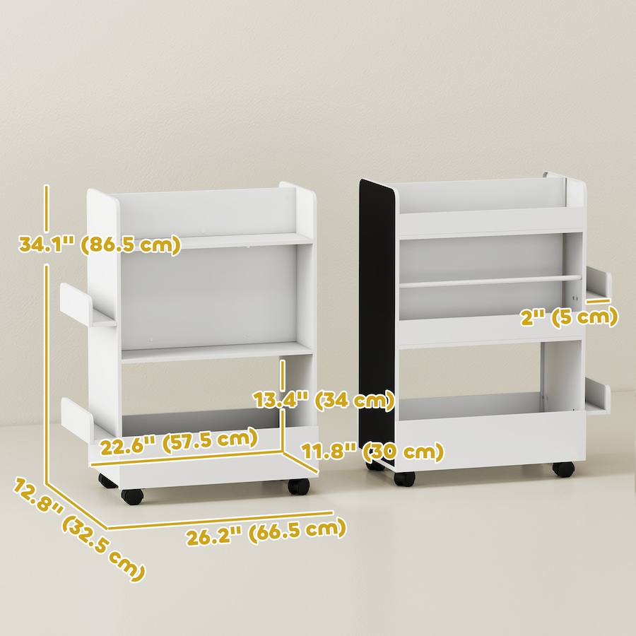Image 976770_ALTMORE2.jpg, Product 976-770 / Price $79.99, Qaba Kids Bookshelf, Kids Bookcase with Wheels, Blackboard for Nursery from Qaba on TSC.ca's Home & Garden department