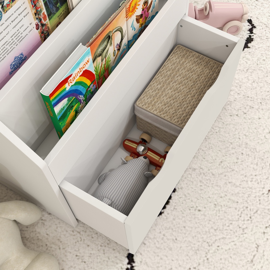 Image 976775_ALTMORE7.jpg, Product 976-775 / Price $89.99, Qaba Kids Bookshelf with 3 Tier Display Shelves, Drawer for Nursery, White from Qaba on TSC.ca's Home & Garden department