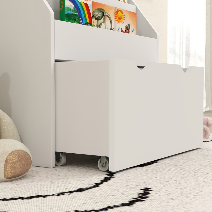 Image 976775_ALTMORE8.jpg, Product 976-775 / Price $89.99, Qaba Kids Bookshelf with 3 Tier Display Shelves, Drawer for Nursery, White from Qaba on TSC.ca's Home & Garden department