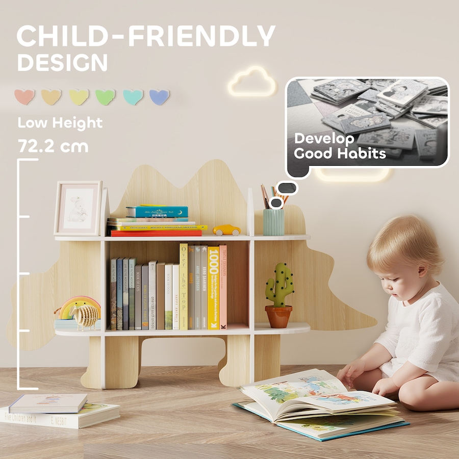 Image 976777_ALTMORE5.jpg, Product 976-777 / Price $83.99, Qaba Kids Bookshelf, Kids Bookcase, Toy Storage Organizer, Dinosaur Themed from Qaba on TSC.ca's Home & Garden department