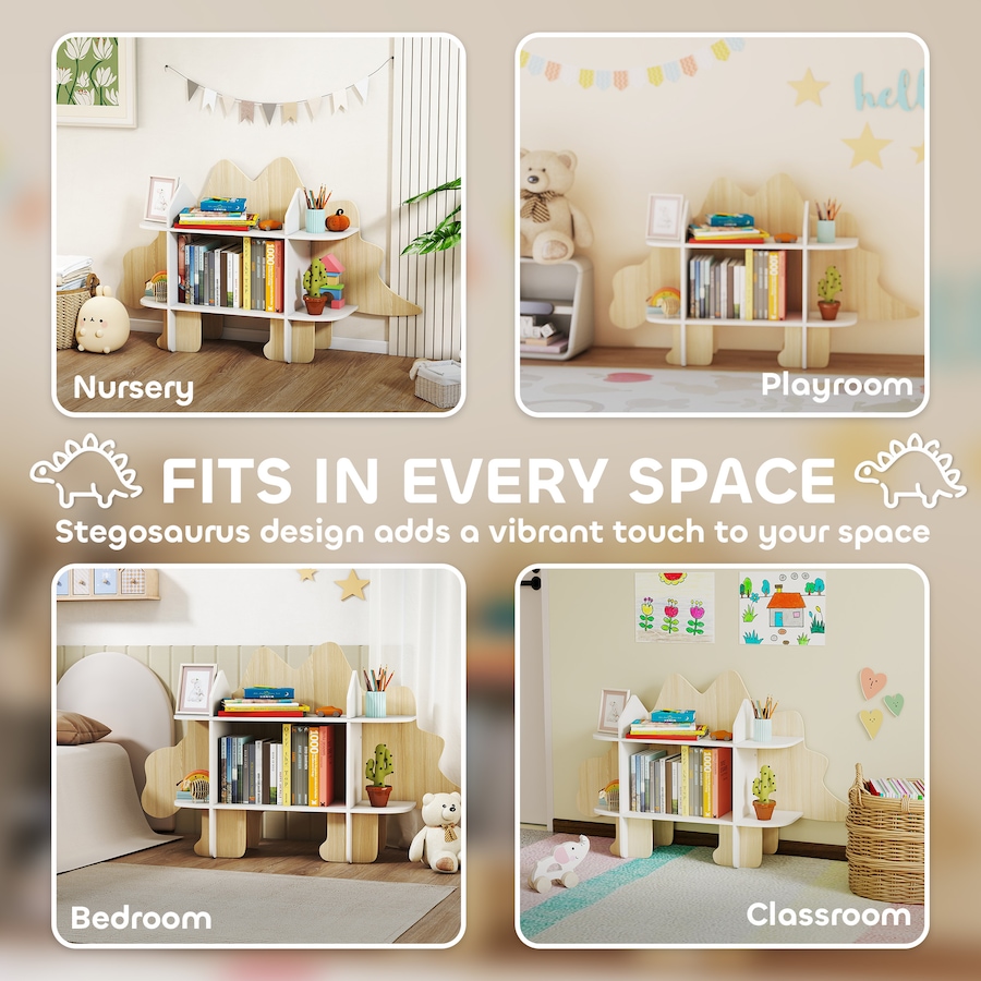 Image 976777_ALTMORE6.jpg, Product 976-777 / Price $83.99, Qaba Kids Bookshelf, Kids Bookcase, Toy Storage Organizer, Dinosaur Themed from Qaba on TSC.ca's Home & Garden department